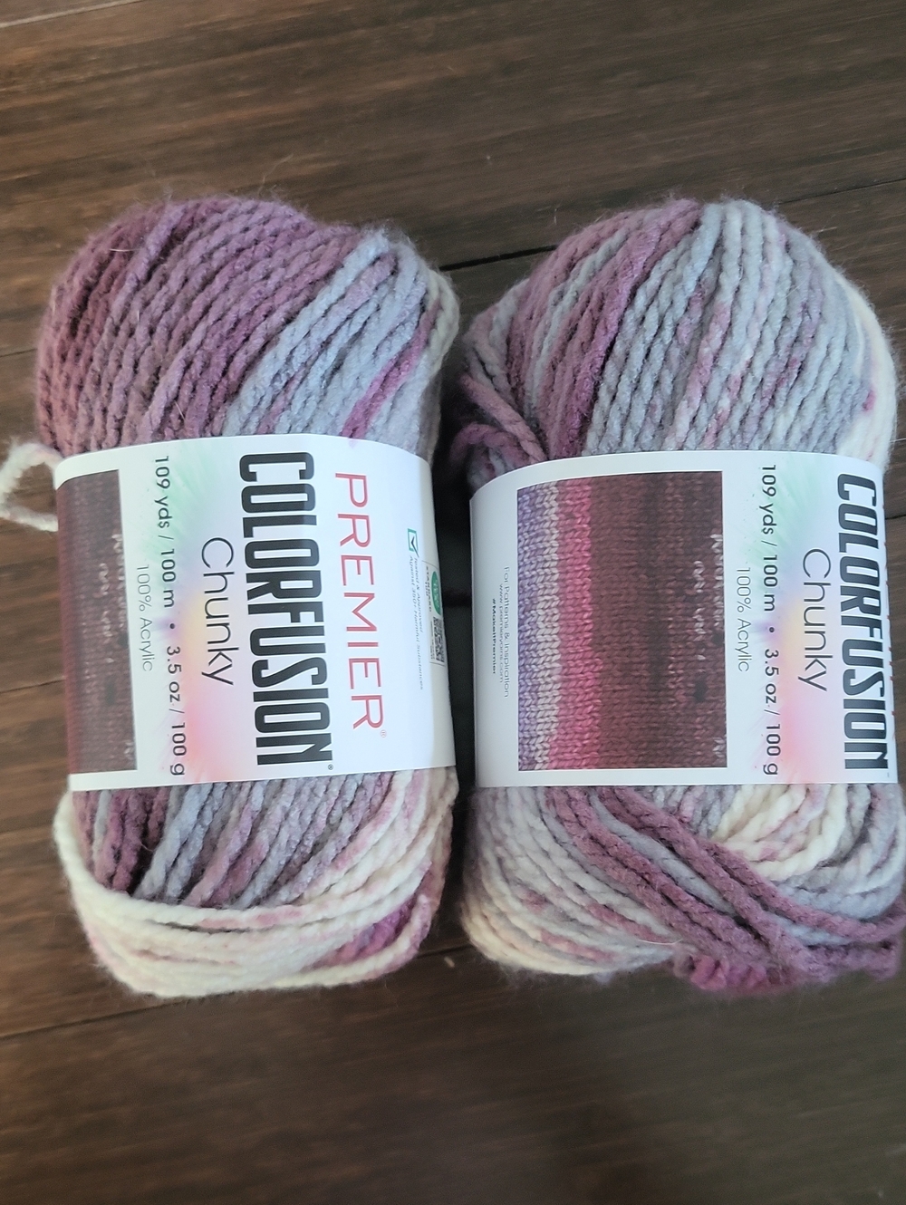 2 For $12 | Premier Colorfusion Chunky Yarn - Berries & Cream